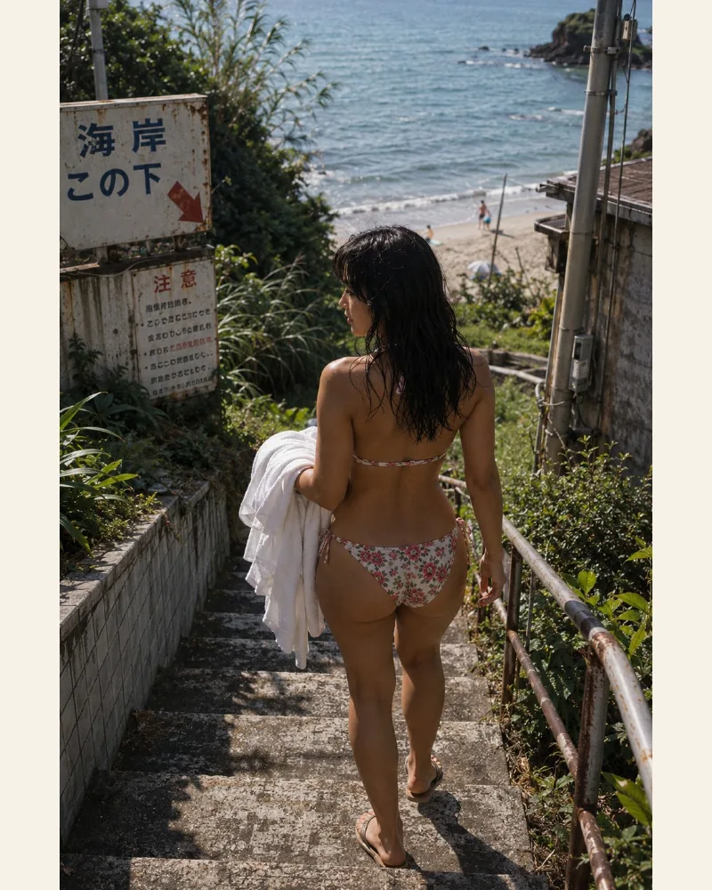 Maika traveling through Izu in summer 1987