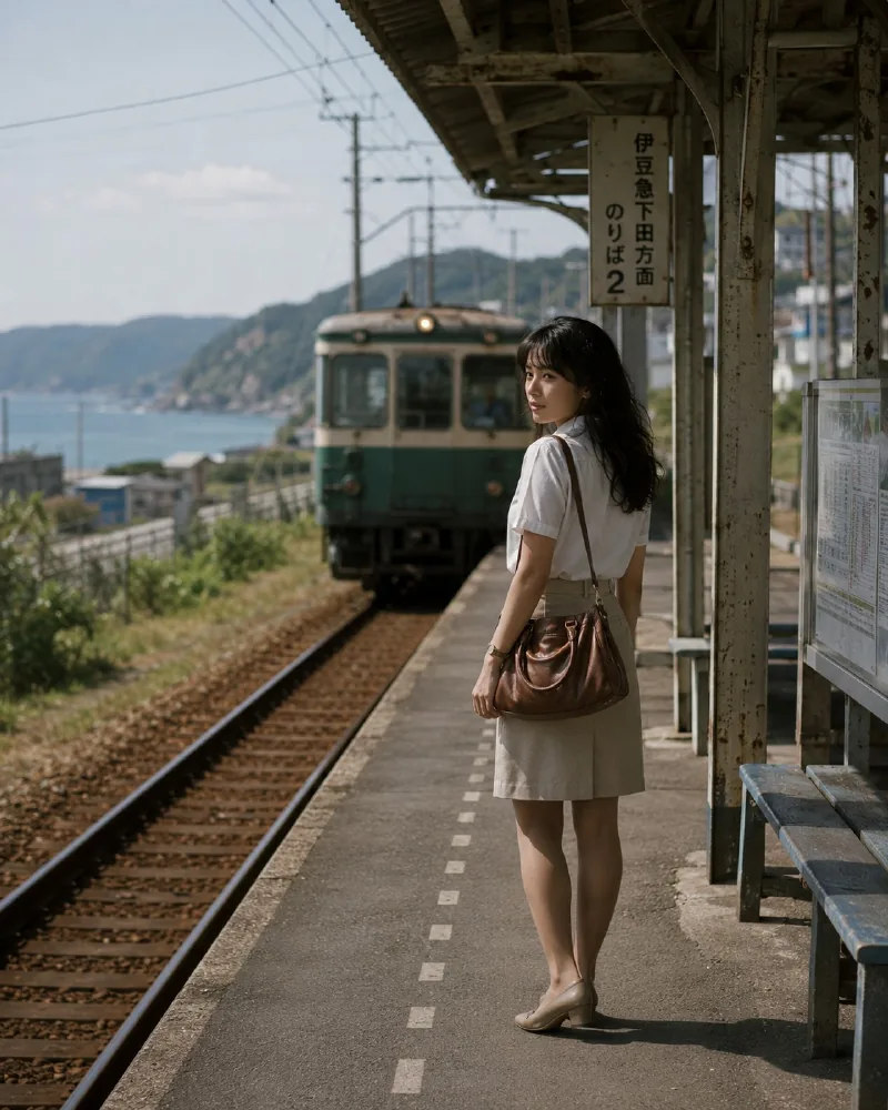 Maika at sunset in Izu, part of THREE DAYS OFF
