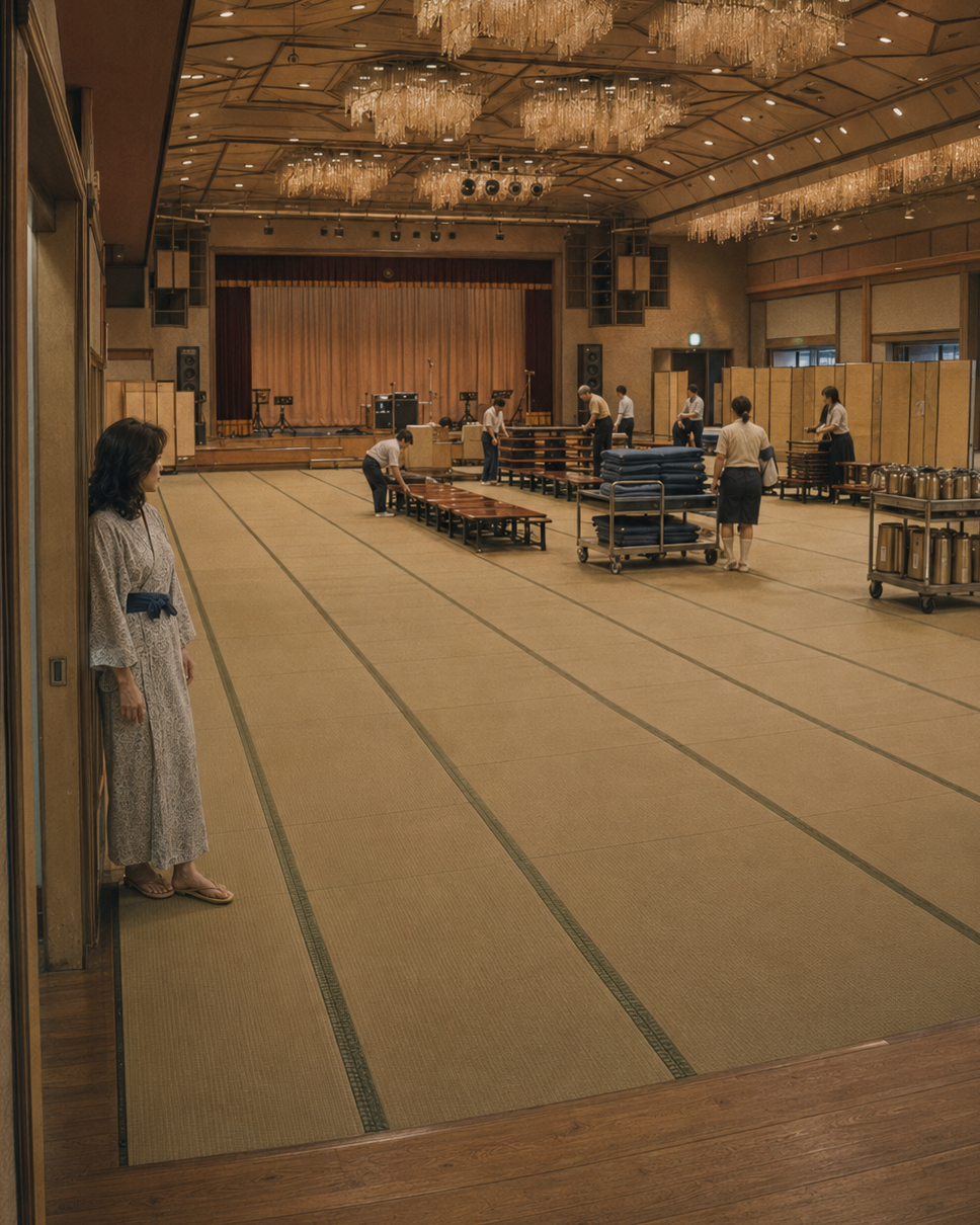 1978年熱海のホテル宴会場