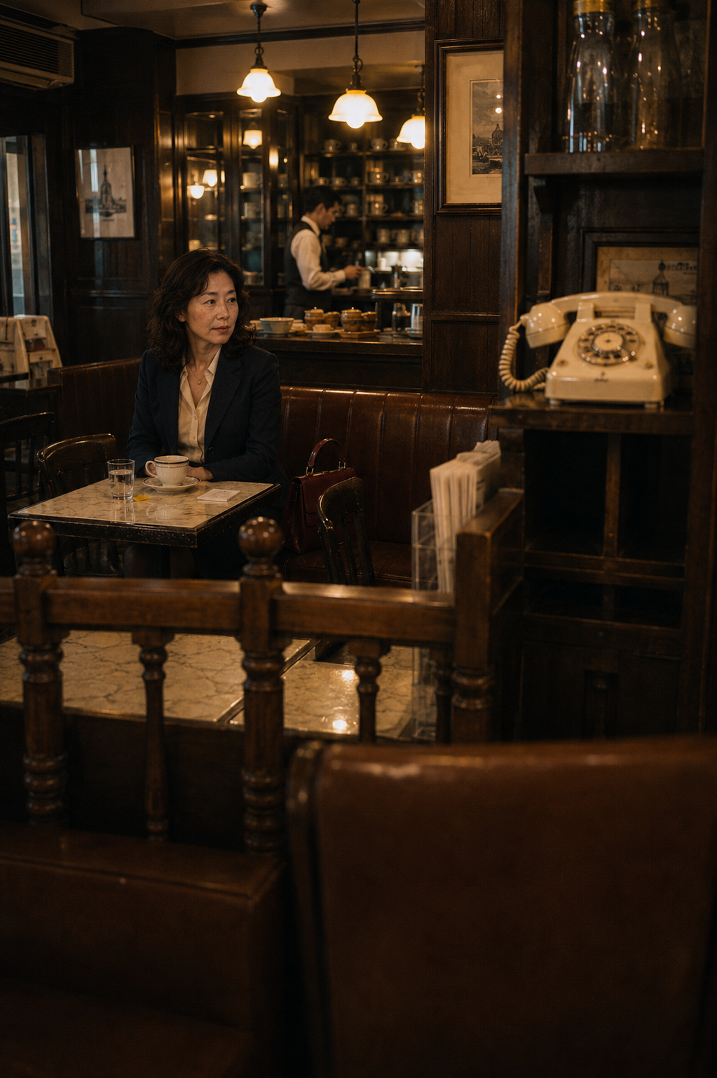 喫茶店の電話