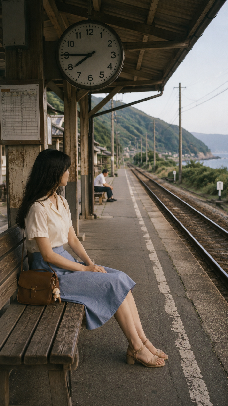 1987年伊豆で列車を待つMAIKA