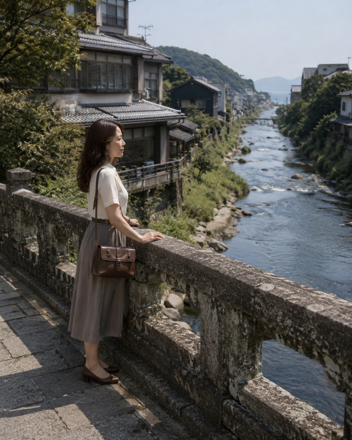 1989年の伊豆、温泉街と川沿いの再構成