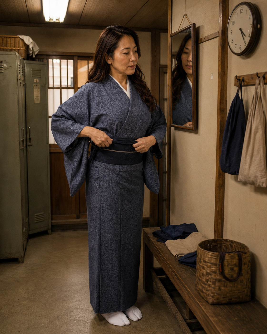 1991年四万温泉の仲居の仕事着と接客着物