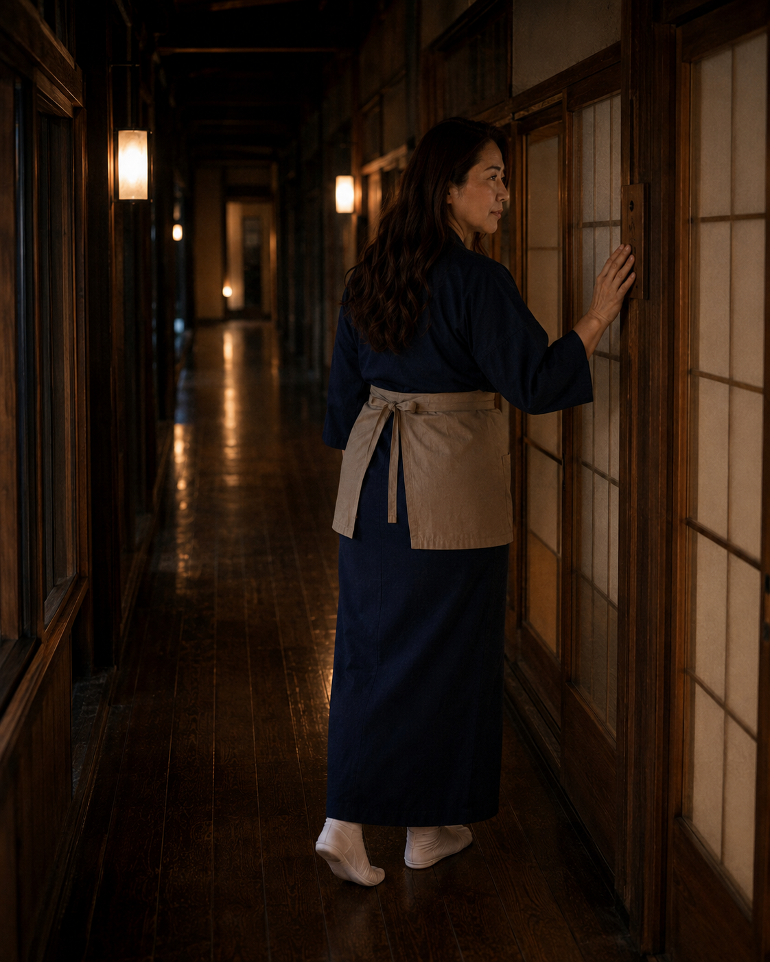 1991年四万温泉の旅館の夜の最終巡回