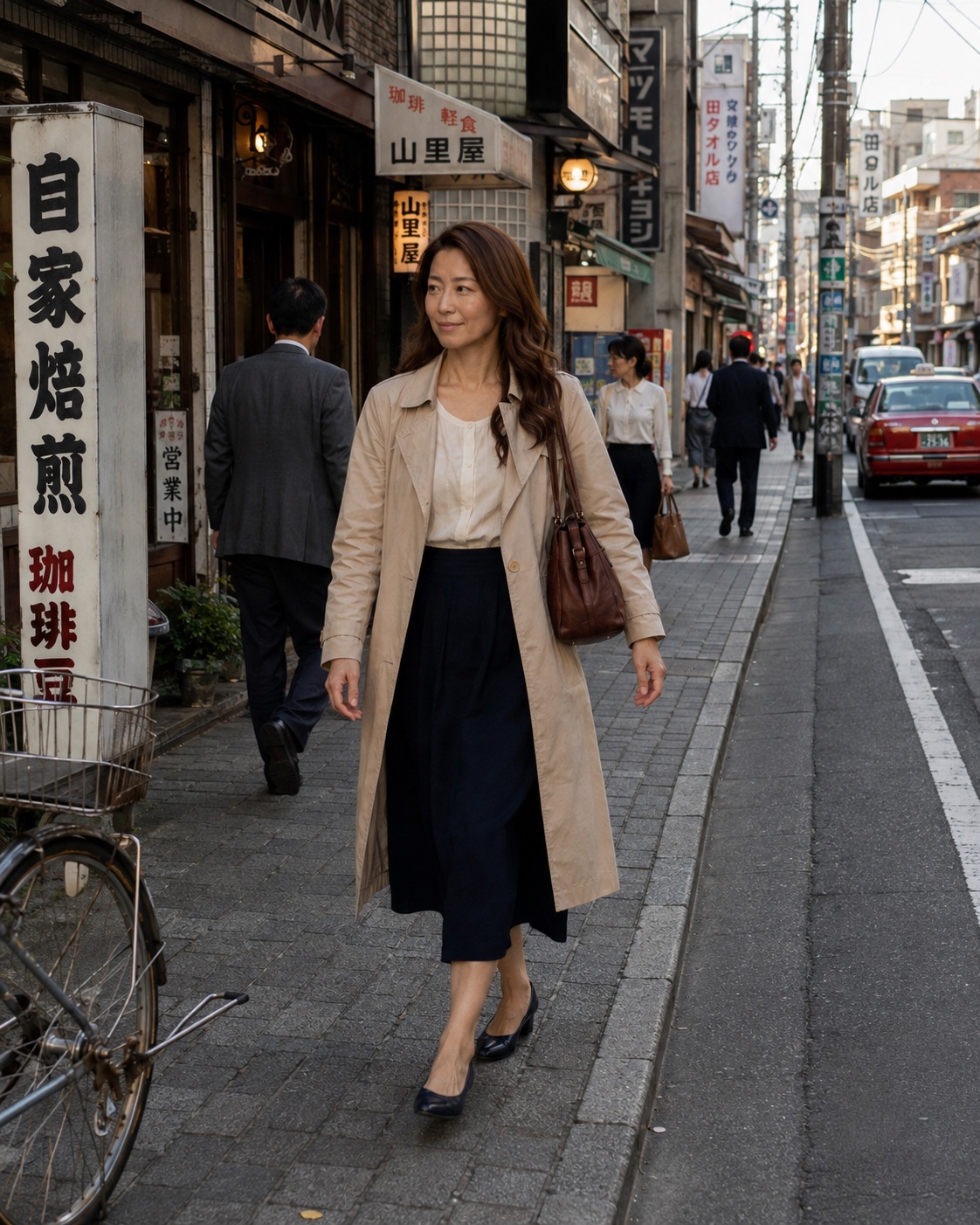 1988年の東京で純喫茶を出て再び街を歩く水瀬佳乃を再構成したOCS Visual Archive